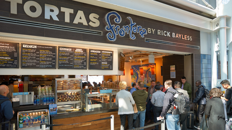 Patrons order from the counter at Tortas Frontera in O'Hare International Airport, Chicago