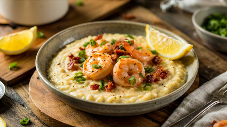An order of shrimp and grits
