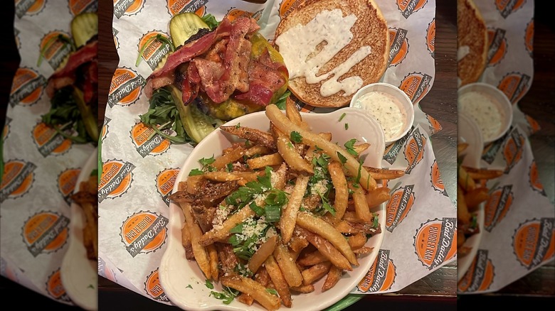 A burger and truffle fries from Bad Daddy's