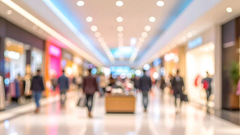 Blurred image of the inside of a shopping mall