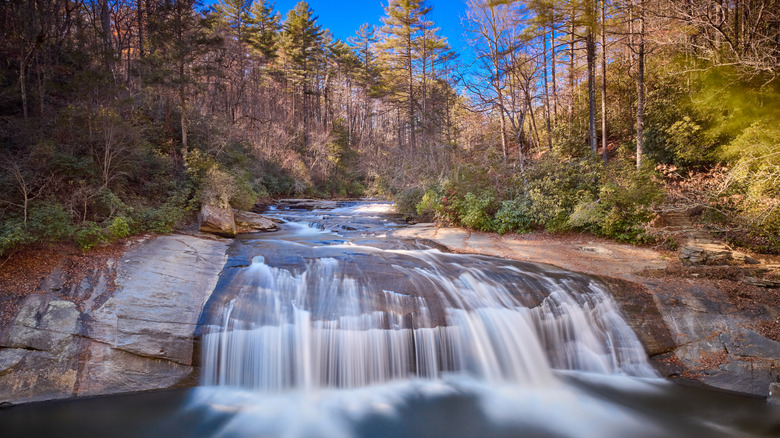 Turtleback Falls in Gorges State Park near Sapphire in North Carolina