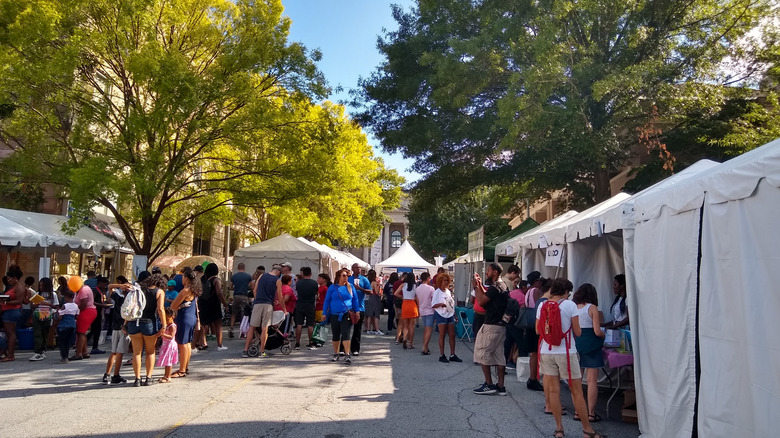Crowds of people at the annual Decatur Book Festival in Georgia