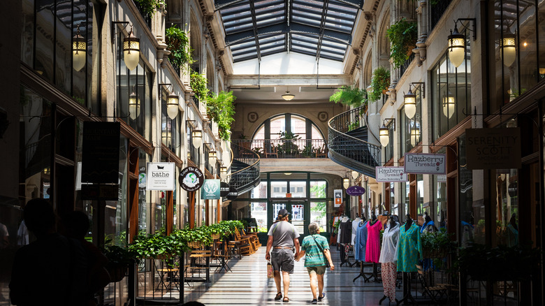 Hallway inside the Grove Arcade