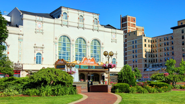 Exterior of the Morris Performing Arts Center in South Bend, Indiana