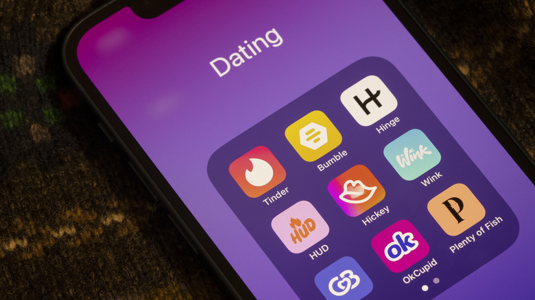 Assorted dating apps on a smartphone