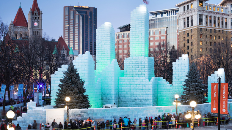 Ice palace in downtown St. Paul at the Saint Paul Winter Carnival