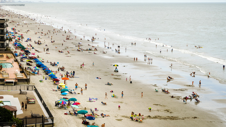 Crowds along Myrtle Beach, South Carolina