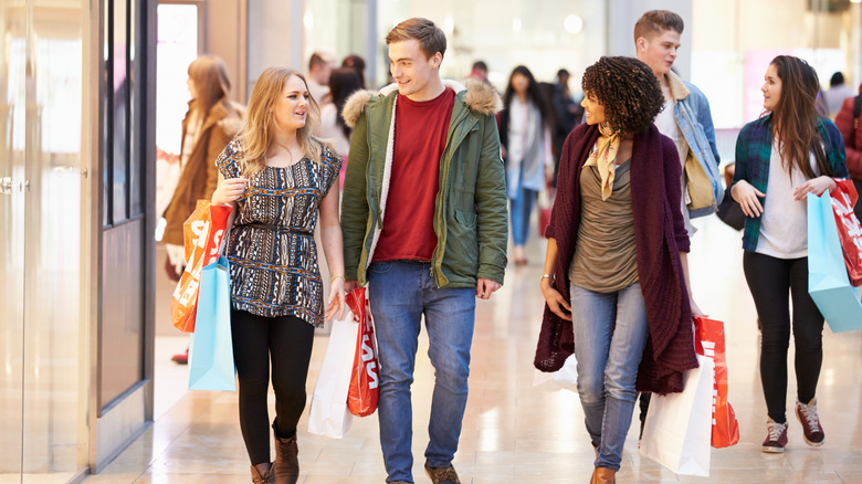 People shopping in a mall
