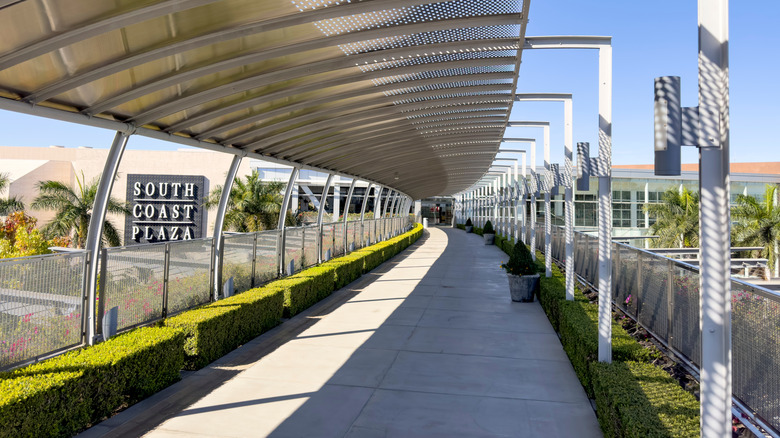 Bridge leading to South Coast Plaza in Costa Mesa, California