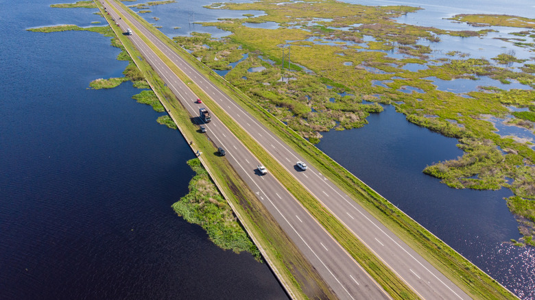 Highway over Paynes Prairie in Gainesville, Florida