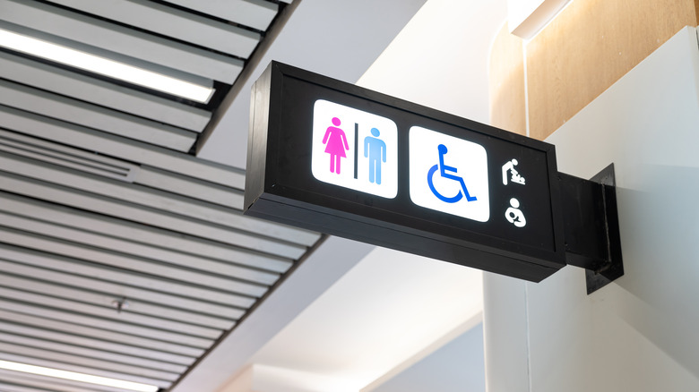 Bathroom sign at the airport
