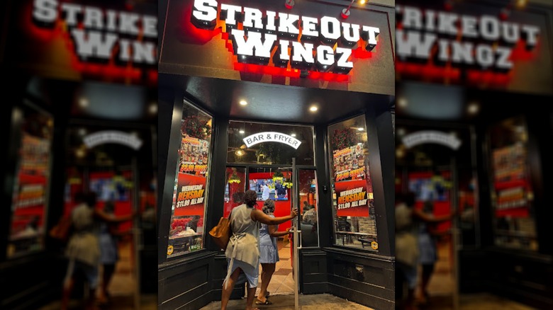 The entrance to StrikeOut Wingz
