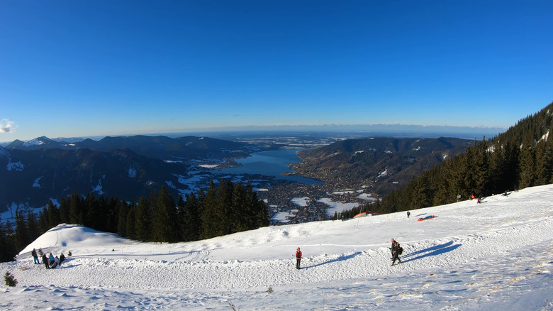 View from the top of the Rodelbahn Wallberg sled run in Germany
