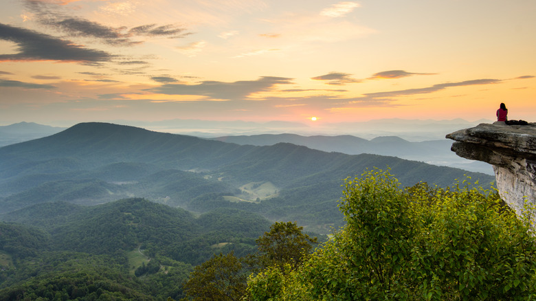 Sunrise over McAfee Knob along the Appalachian Trail, Virginia