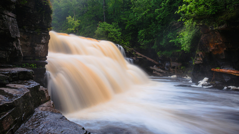 Canyon Falls along the North Country National Scenic Trail in the Upper Peninsula of Michigan