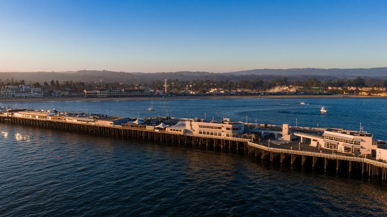 Aerial view of the Santa Cruz Wharf, Santa Cruz, California