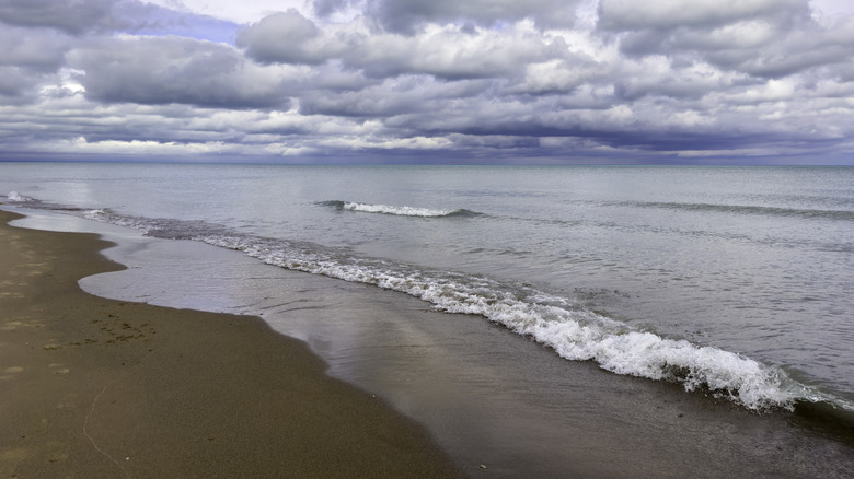 The waves of Lake Michigan