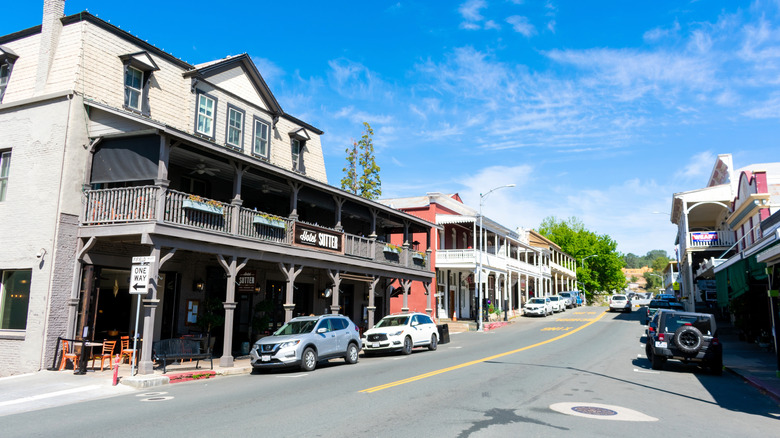 A vintage building on Main Street in Sutter Creek, California