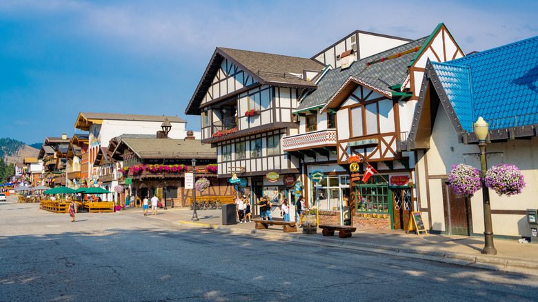 German-style buildings in the downtown of Leavenworth