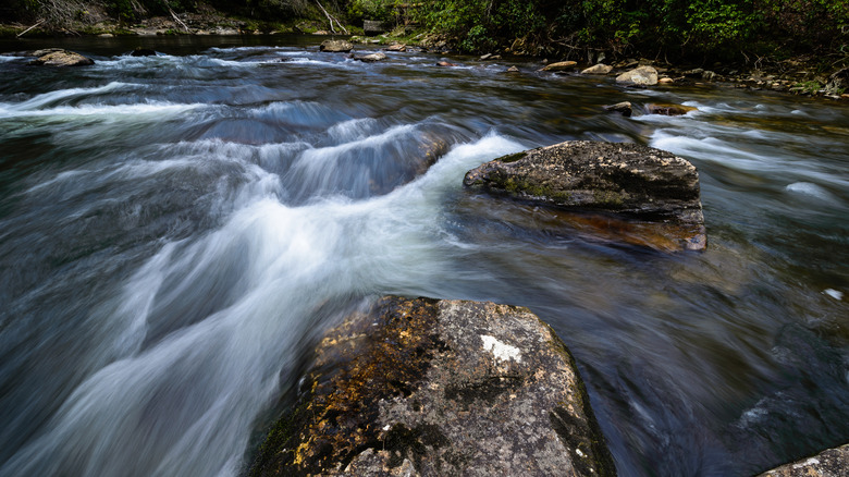 Water rushing through rocks on the Chattooga River