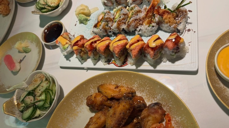 Plates of food at Sushi Kingdom