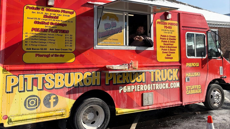 The Pittsburgh Pierogi Truck is parked in a lot
