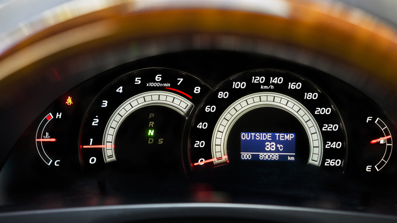 Closeup of car dashboard