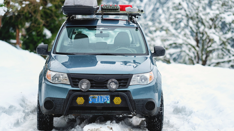 A Subaru Forester in the snow