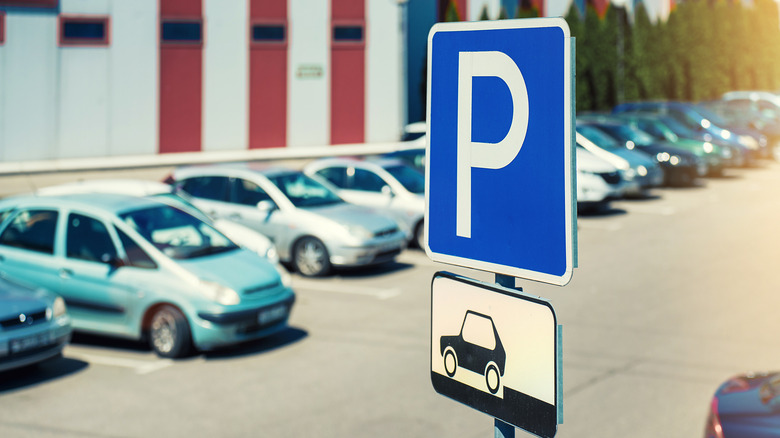 Parking lot with cars