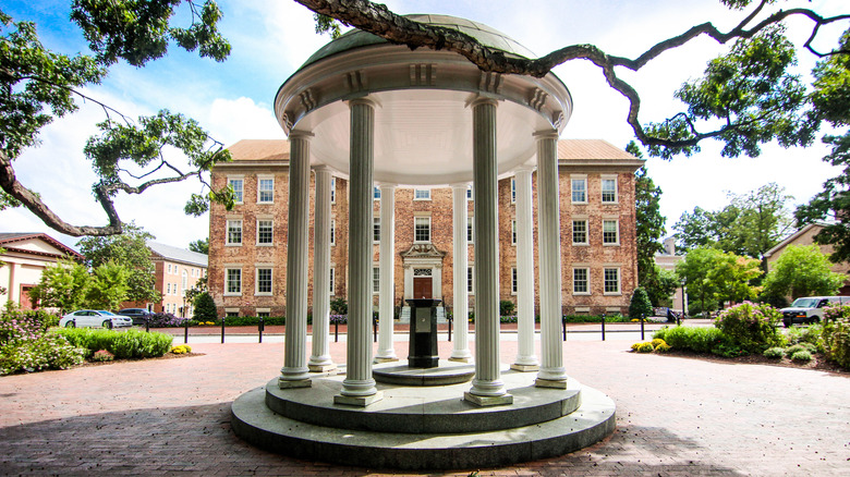 The famous Old Well in Chapel Hill's UNC campus