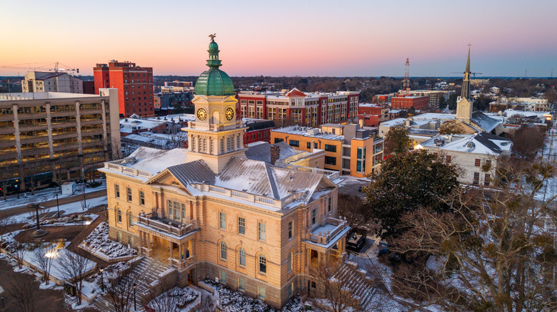 Downtown Athens Georgia basking in dawn light