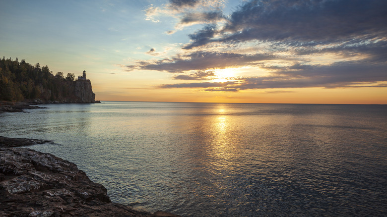 Split Rock Lighthouse on the North Shore of Lake Superior at dawn