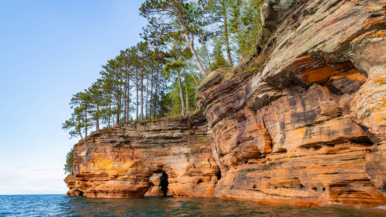 Lake Superior's iconic sea caves at Meyers Beach, in Apostle Islands National Lakeshore, Wisconsin