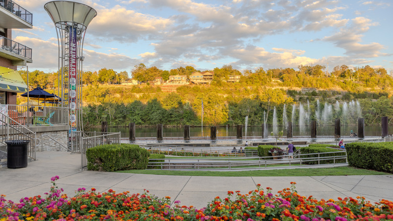Branson Landing, a lakefront shopping area in Missouri