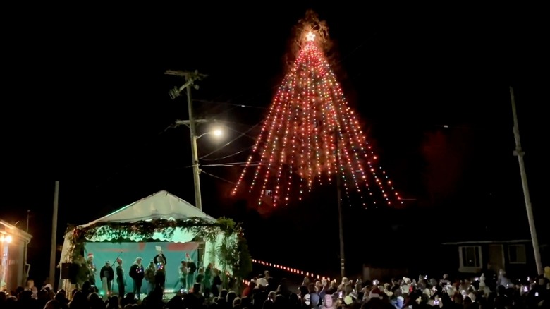 Tree lighting event in Ferndale, California
