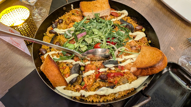 Paella Valenciana with mussels from Amada in Atlantic City