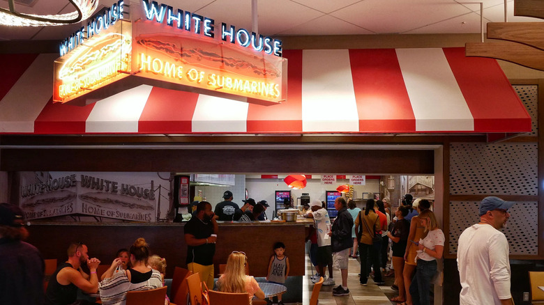 People sitting and standing inside White House Sub's boardwalk location in Atlantic City