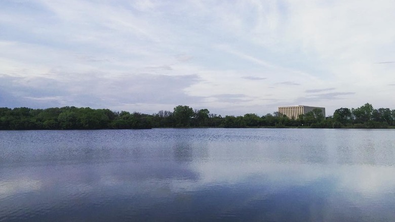 View across Beck Lake in Illinois