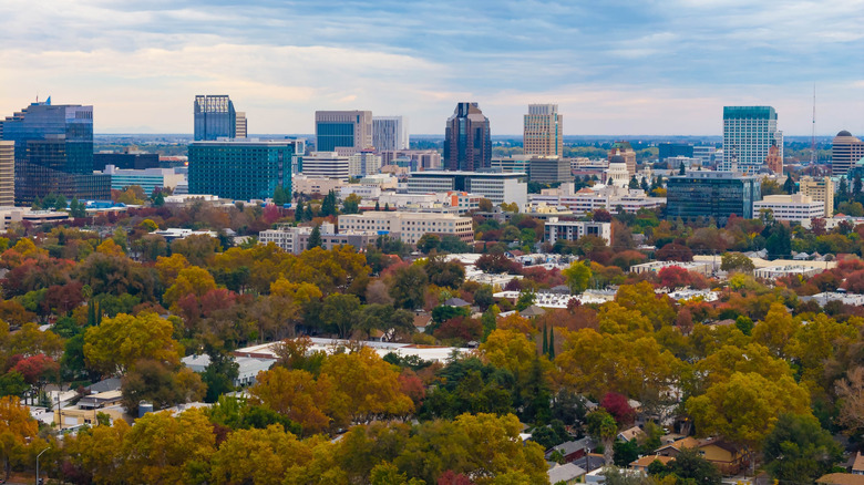 An aerial view of Sacramento
