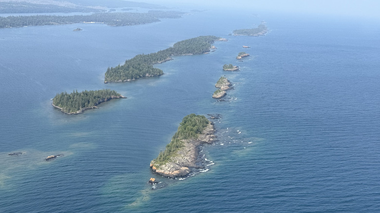 Aerial view of the Isle Royale National Park from a sea plane