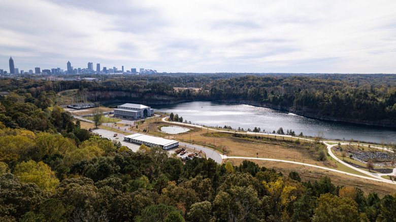 Shirley Clarke Franklin Park with the Atlanta skyline in distance