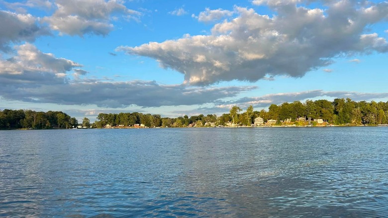 The smooth waters of Pine Lake in Waukesha County, Wisconsin