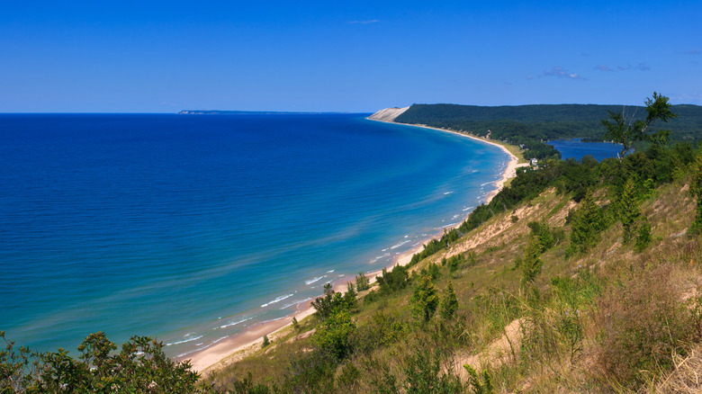 Sleeping Bear Dunes National Lakeshore from Empire Bluff, Empire, Michigan