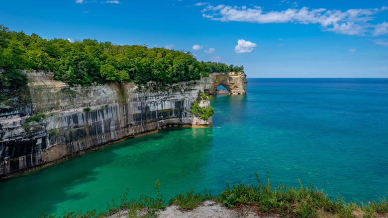 Grand Portal Point on the Pictured Rocks National Lakeshore, Lake Superior, Michigan