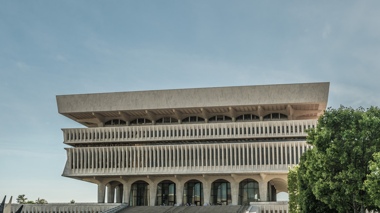 The New York State Museum's front steps in Albany