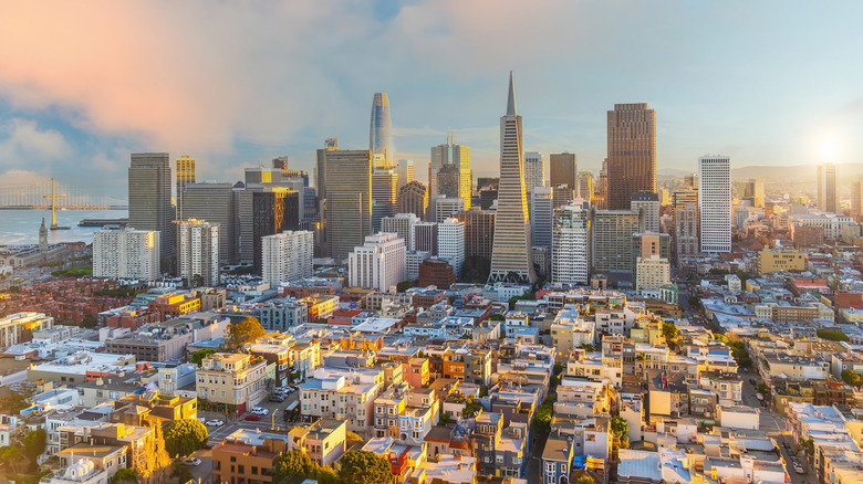 San Francisco's skyline with dense buildings in foreground
