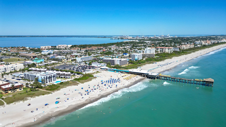 An aerial view of Cocoa Beach