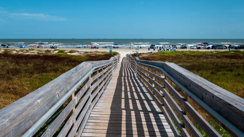 A boardwalk leading to East Beach