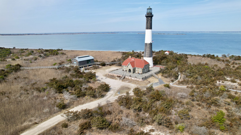 The lighthouse standing over Fire Island