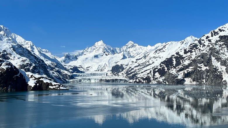 Mountains above a bay in Glacier Bay National Park